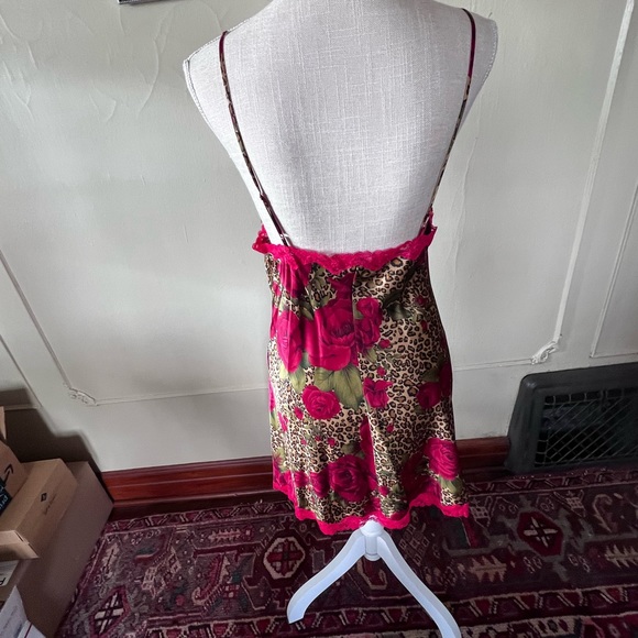 Victoria Secret cheetah Roses & red Lace slip dress undergarment - Picture 6 of 8
